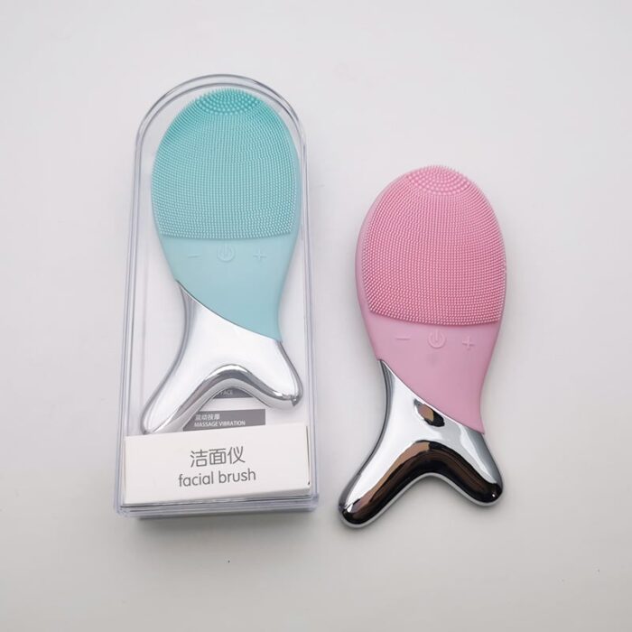 Fish facial cleansing brush silicone electric sonic face brush